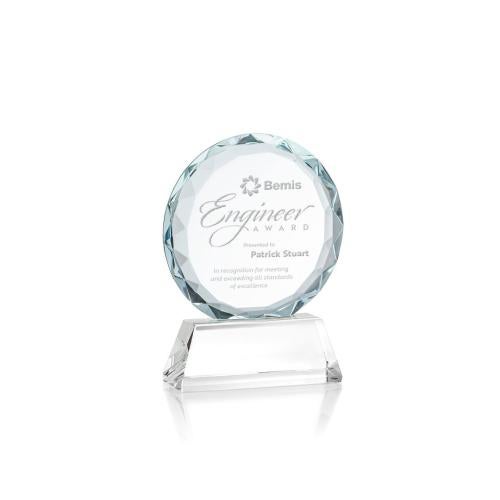 Awards and Plaques - Crystal Trophies - Linares Clear Circle Crystal Trophy