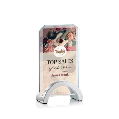 Awards and Plaques - Crystal Trophies - Milligan Full Color Rectangle Crystal Trophy