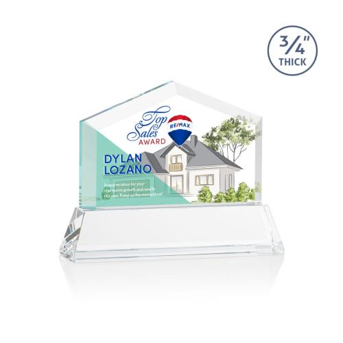 Awards and Plaques - Crystal Trophies - Realtor Full Color on Helton Starfire Peaks Crystal Trophy