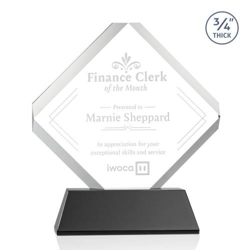 Awards and Plaques - Crystal Trophies - Jacobsen on Helton Black Crystal Trophy