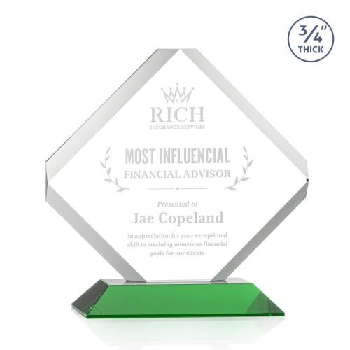 Awards and Plaques - Crystal Trophies - Jacobsen Green Crystal Trophy