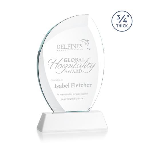 Awards and Plaques - Crystal Trophies - Oakes on Helton Base Fagan Flame Crystal Trophy