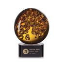 Freeman on Half Round Base Black Globe Glass Trophy