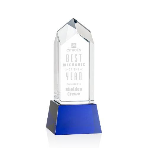 Awards and Plaques - Crystal Trophies - Escobar on Base Blue Towers Crystal Trophy