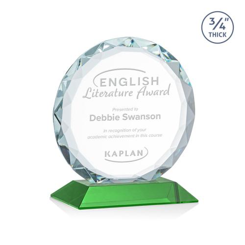 Awards and Plaques - Crystal Trophies - Clarke Green Circle Crystal Trophy