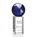 Caballero Blue/Silver Globe Crystal Trophy