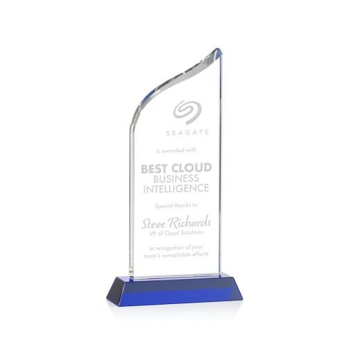 Awards and Plaques - Crystal Trophies - Machado Blue Peaks Crystal Trophy