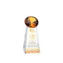 Tall Full Color Amber Crystal Trophy