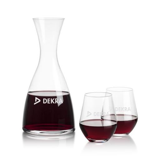 Custom Barware Glasses - Carafes - Daugherty Carafe & Stahl Stemless Wine