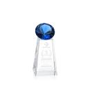 Tall Sapphire Crystal Trophy