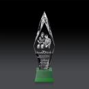 Kendrick on Small Base (3D) Green Crystal Trophy