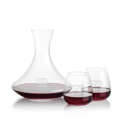 Custom Barware Glasses - Carafes - Crump Carafe & Holder Stemless Wine