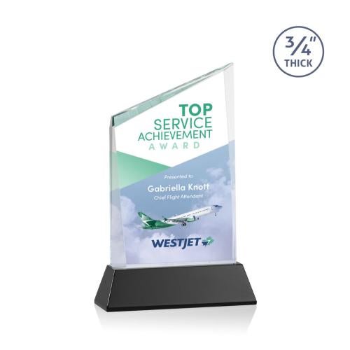 Awards and Plaques - Crystal Trophies - Brito Full Color on Helton Black Peaks Crystal Trophy