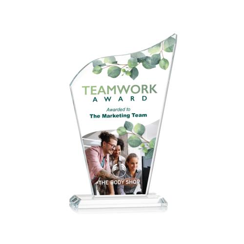Awards and Plaques - Crystal Trophies - Hooper Full Color Peaks Crystal Trophy