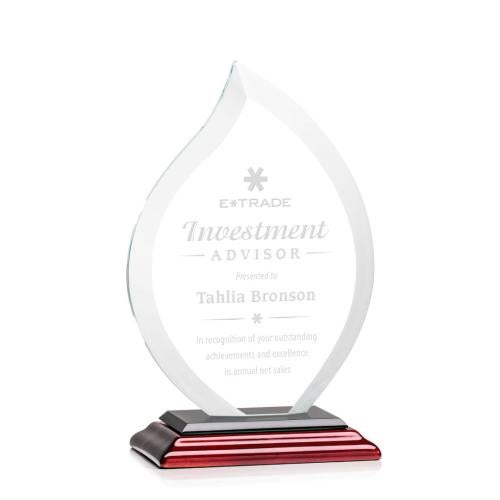 Awards and Plaques - Crystal Trophies - Tomlinson Wood Flame Crystal Trophy