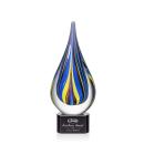 Sharp Black Tear Drop Glass Trophy