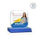 App Full Color Blue Square / Cube Crystal Trophy