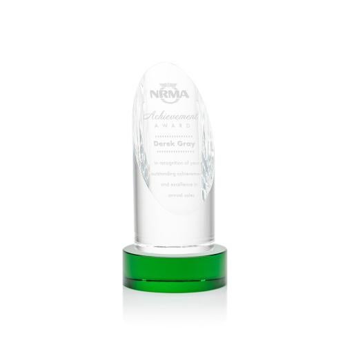 Awards and Plaques - Crystal Trophies - Holley on Base Green Towers Crystal Trophy