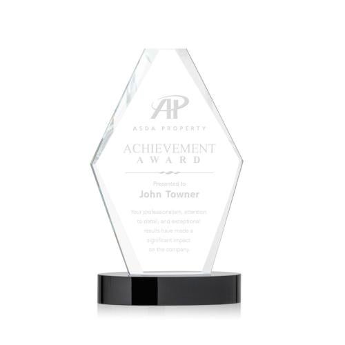 Awards and Plaques - Crystal Trophies - Goode Black Polygon Crystal Trophy