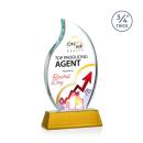 Summers Full Color on Helton Base Amber Flame Crystal Trophy