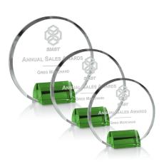 Crowder Green Circle Crystal Trophy - Crystal Trophies