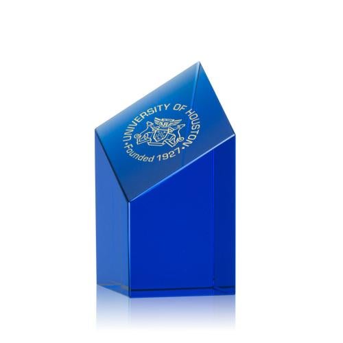 Awards and Plaques - Crystal Trophies - Knight Blue Towers Crystal Trophy