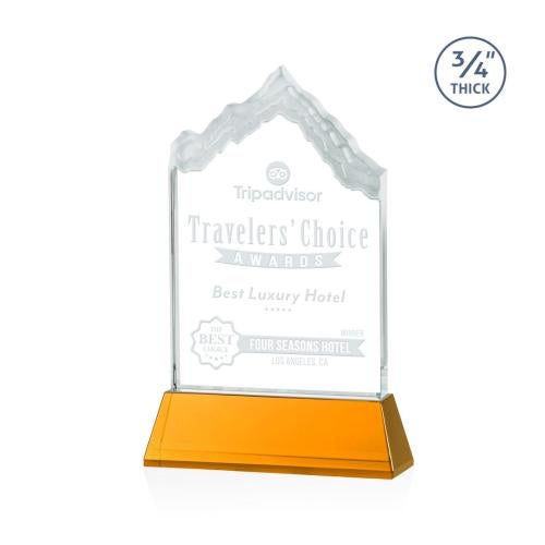 Awards and Plaques - Crystal Trophies - McGinnis on Helton Amber Peaks Crystal Trophy