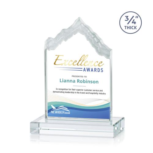 Awards and Plaques - Crystal Trophies - McGinnis Full Color Starfire Peaks Crystal Trophy