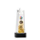 Delaware Star Full Color on Base Black Towers Crystal Trophy