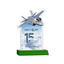 Top Gun Full Color Green Unique Crystal Trophy