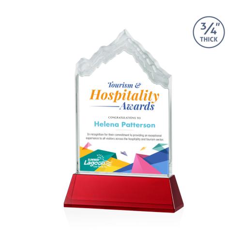 Awards and Plaques - Crystal Trophies - McGinnis Full Color on Helton Red Peaks Crystal Trophy