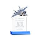 Top Gun Sky Blue Unique Crystal Trophy