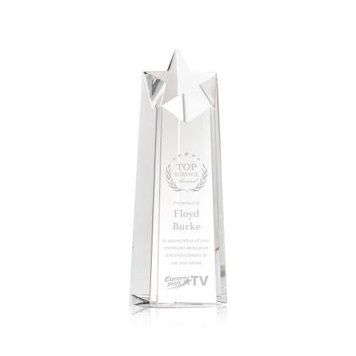 Awards and Plaques - Crystal Trophies - Delaware Star Clear Towers Crystal Trophy
