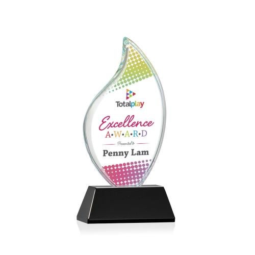 Awards and Plaques - Crystal Trophies - Teague Vividprint™ on Helton Black Flame Crystal Trophy
