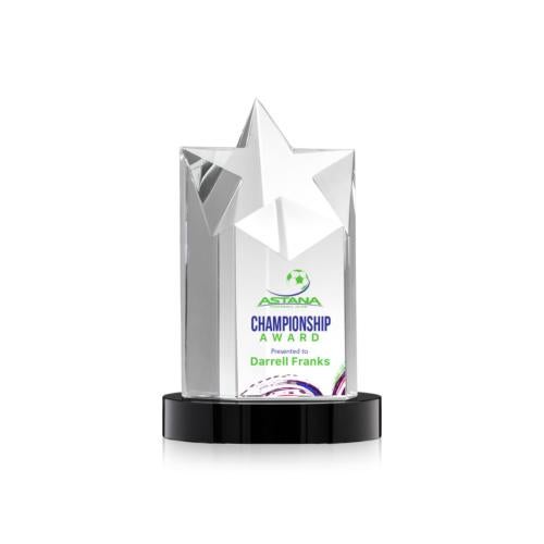 Awards and Plaques - Crystal Trophies - Weber Full Color on Charles Base Black Crystal Trophy