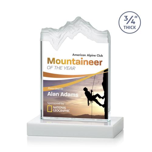 Awards and Plaques - Crystal Trophies - Castellanos Full Color Fagan Peaks Crystal Trophy