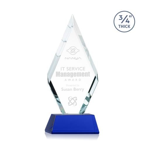 Awards and Plaques - Crystal Trophies - Richmond on Helton Base Blue Crystal Trophy