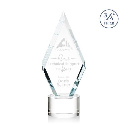 Awards and Plaques - Crystal Trophies - Richmond on Round Base Clear Crystal Trophy