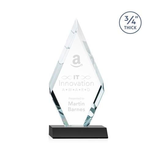 Awards and Plaques - Crystal Trophies - Richmond Black Crystal Trophy