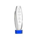 Hoover on Half Round Base Blue Towers Crystal Trophy