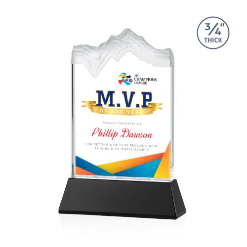 Awards and Plaques - Crystal Trophies - Castellanos Full Color on Helton Black Peaks Crystal Trophy