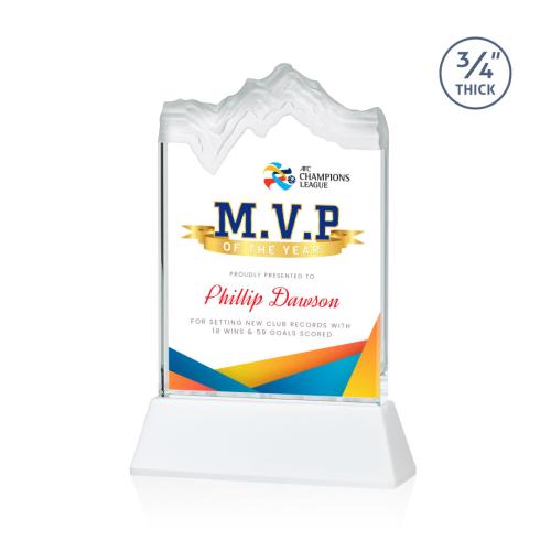 Awards and Plaques - Crystal Trophies - Castellanos Full Color on Helton Fagan Peaks Crystal Trophy