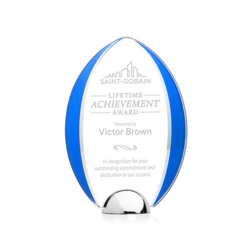 Awards and Plaques - Crystal Trophies - Lincoln Blue Tear Drop Crystal Trophy