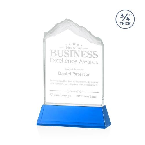 Awards and Plaques - Crystal Trophies - Lowery on Helton Sky Blue Peaks Crystal Trophy