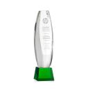 Hoover on Small Base Green Towers Crystal Trophy