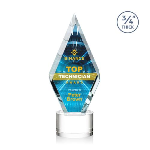 Awards and Plaques - Crystal Trophies - Richmond Full Color on Round Clear Crystal Trophy