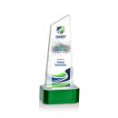 Bishop Tower Full Color on Corned Green Peaks Crystal Trophy