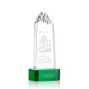 Himalayas Tower on Base Green Peaks Crystal Trophy