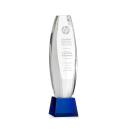 Hoover on Small Base Blue Towers Crystal Trophy