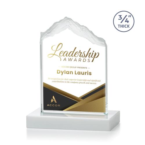 Awards and Plaques - Crystal Trophies - Lowery Full Color Fagan Peaks Crystal Trophy